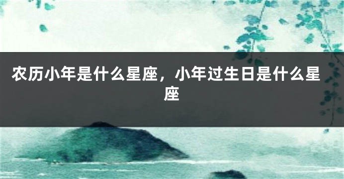 农历小年是什么星座，小年过生日是什么星座