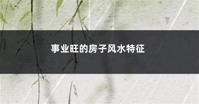 事业旺的房子风水特征