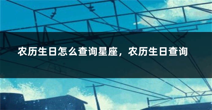农历生日怎么查询星座，农历生日查询