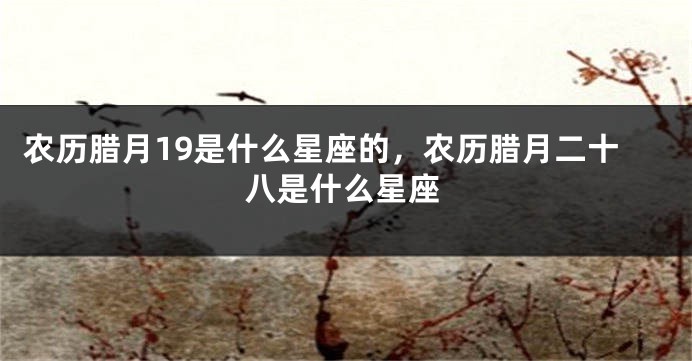 农历腊月19是什么星座的，农历腊月二十八是什么星座