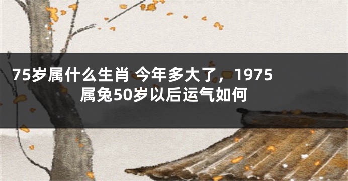 75岁属什么生肖 今年多大了，1975属兔50岁以后运气如何