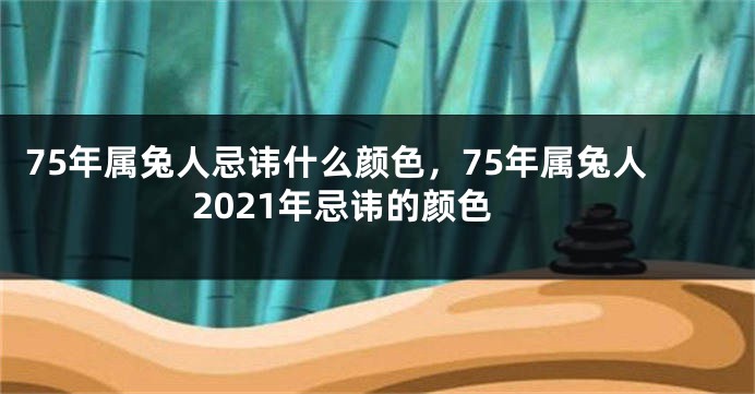 75年属兔人忌讳什么颜色，75年属兔人2021年忌讳的颜色