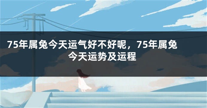 75年属兔今天运气好不好呢，75年属兔今天运势及运程