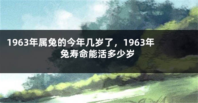 1963年属兔的今年几岁了，1963年兔寿命能活多少岁