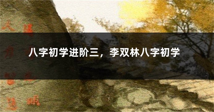 八字初学进阶三，李双林八字初学