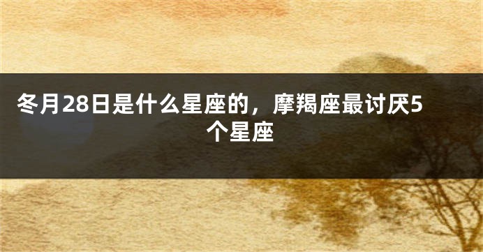 冬月28日是什么星座的，摩羯座最讨厌5个星座