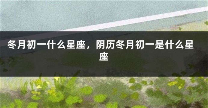 冬月初一什么星座，阴历冬月初一是什么星座