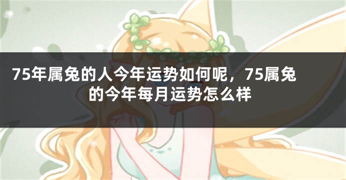 75年属兔的人今年运势如何呢，75属兔的今年每月运势怎么样