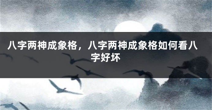 八字两神成象格，八字两神成象格如何看八字好坏