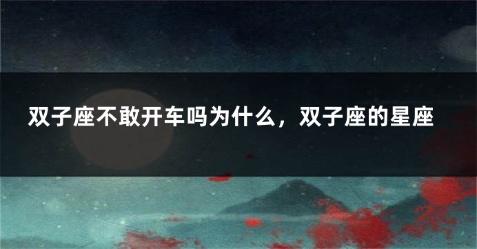双子座不敢开车吗为什么，双子座的星座