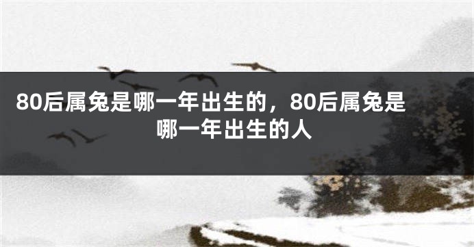 80后属兔是哪一年出生的，80后属兔是哪一年出生的人