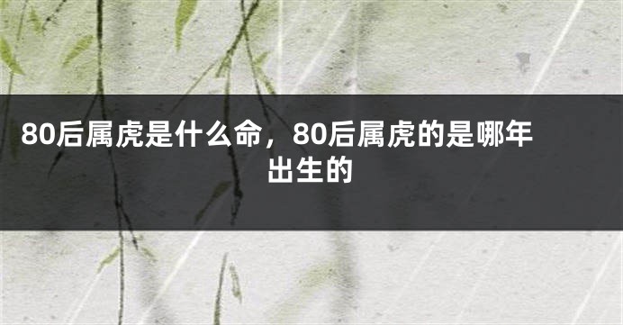 80后属虎是什么命，80后属虎的是哪年出生的