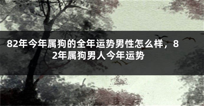 82年今年属狗的全年运势男性怎么样，82年属狗男人今年运势