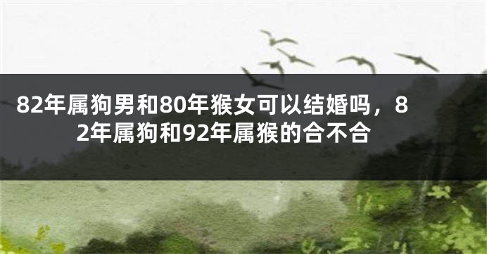 82年属狗男和80年猴女可以结婚吗，82年属狗和92年属猴的合不合