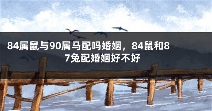 84属鼠与90属马配吗婚姻，84鼠和87兔配婚姻好不好