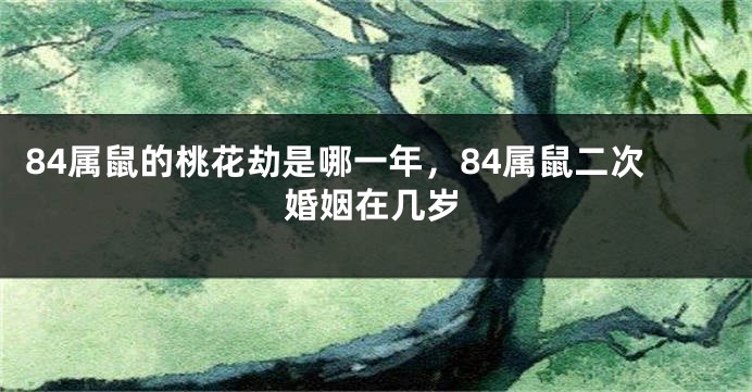 84属鼠的桃花劫是哪一年，84属鼠二次婚姻在几岁