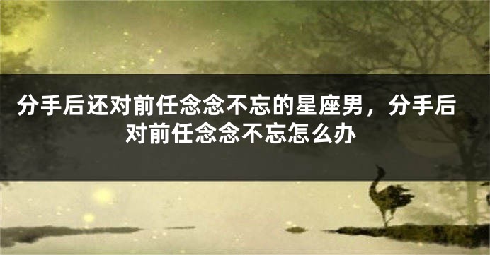 分手后还对前任念念不忘的星座男，分手后对前任念念不忘怎么办