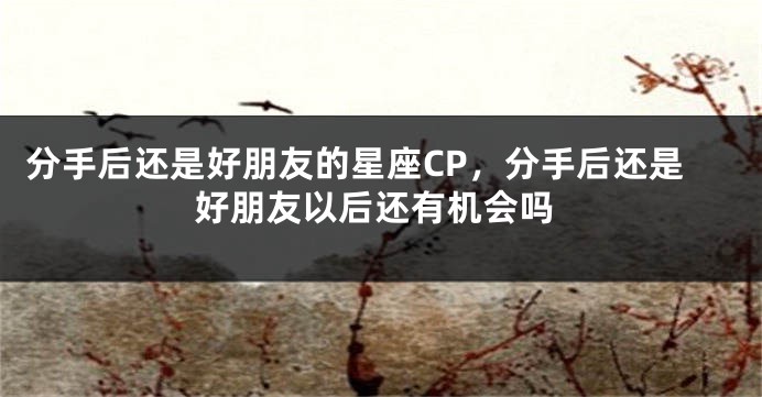 分手后还是好朋友的星座CP，分手后还是好朋友以后还有机会吗