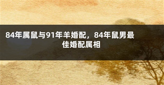84年属鼠与91年羊婚配，84年鼠男最佳婚配属相