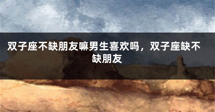 双子座不缺朋友嘛男生喜欢吗，双子座缺不缺朋友