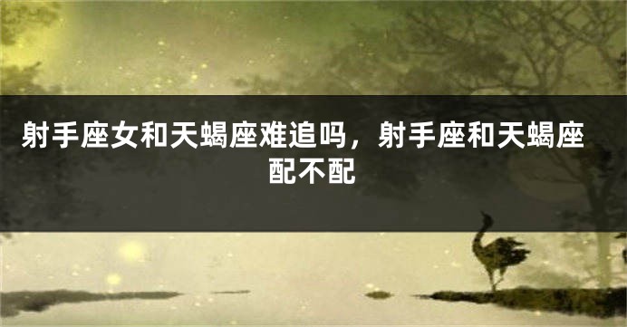 射手座女和天蝎座难追吗，射手座和天蝎座配不配