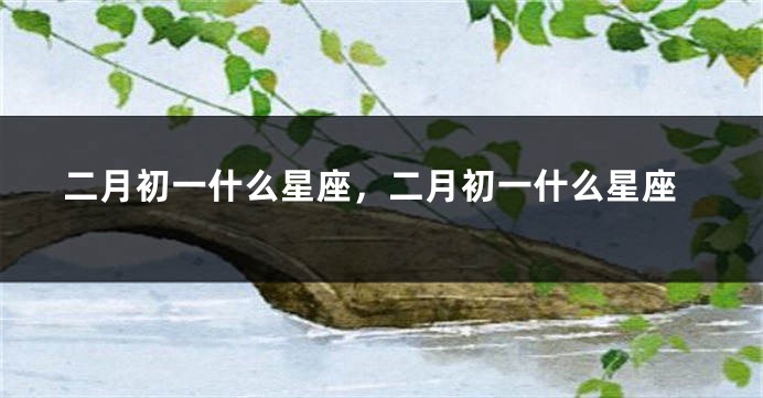 二月初一什么星座，二月初一什么星座