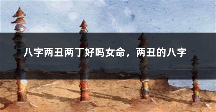 八字两丑两丁好吗女命，两丑的八字