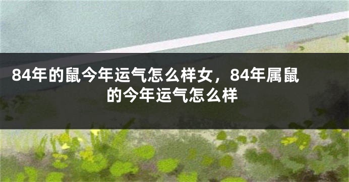 84年的鼠今年运气怎么样女，84年属鼠的今年运气怎么样