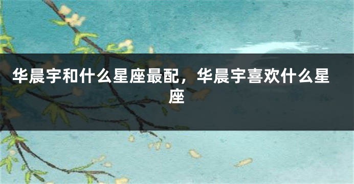 华晨宇和什么星座最配，华晨宇喜欢什么星座