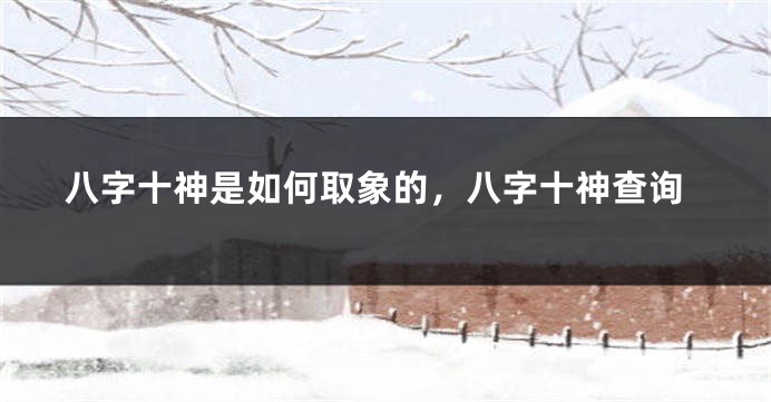八字十神是如何取象的，八字十神查询