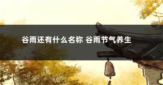 谷雨还有什么名称 谷雨节气养生