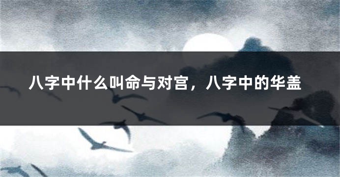 八字中什么叫命与对宫，八字中的华盖