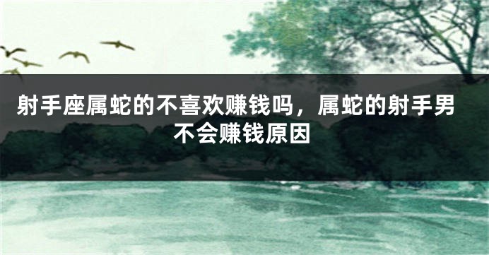 射手座属蛇的不喜欢赚钱吗，属蛇的射手男不会赚钱原因