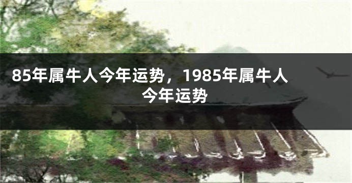 85年属牛人今年运势，1985年属牛人今年运势