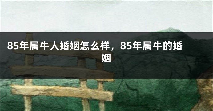 85年属牛人婚姻怎么样，85年属牛的婚姻