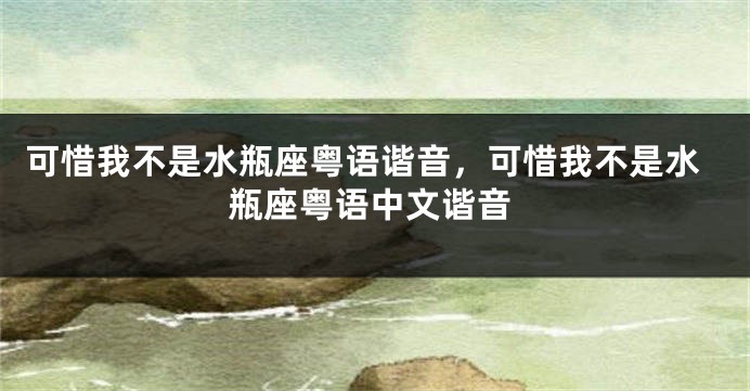 可惜我不是水瓶座粤语谐音，可惜我不是水瓶座粤语中文谐音