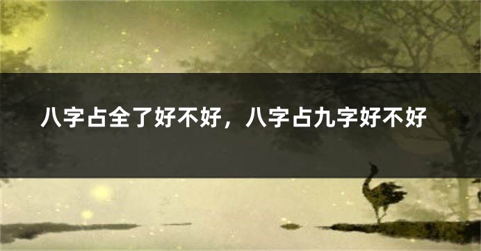 八字占全了好不好，八字占九字好不好