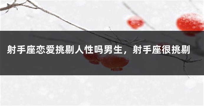 射手座恋爱挑剔人性吗男生，射手座很挑剔