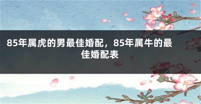 85年属虎的男最佳婚配，85年属牛的最佳婚配表