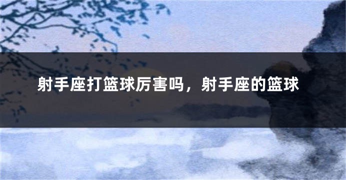 射手座打篮球厉害吗，射手座的篮球