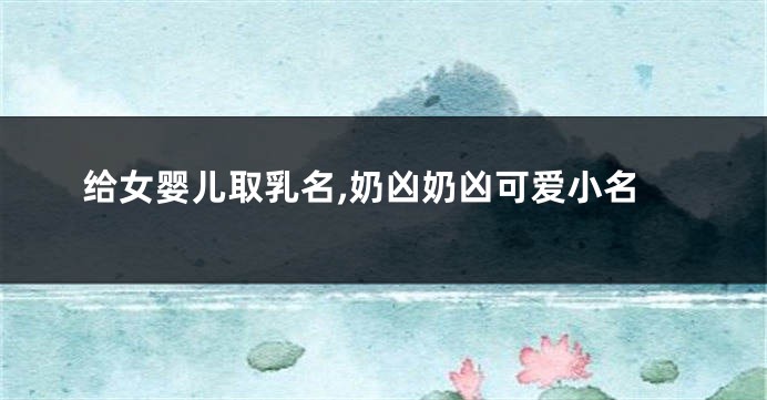 给女婴儿取乳名,奶凶奶凶可爱小名
