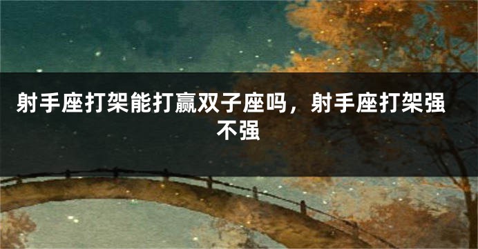 射手座打架能打赢双子座吗，射手座打架强不强