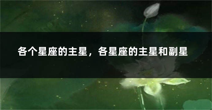 各个星座的主星，各星座的主星和副星