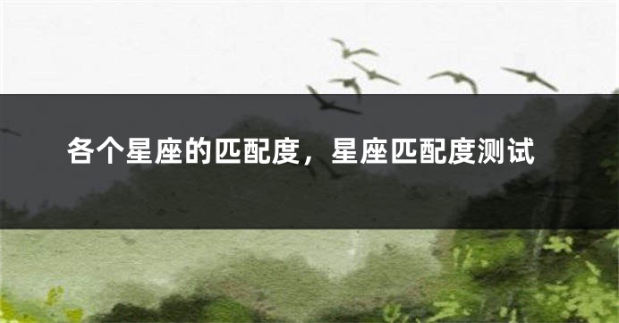 各个星座的匹配度,星座匹配度测试
