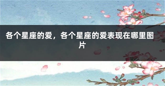 各个星座的爱，各个星座的爱表现在哪里图片