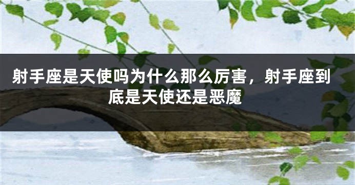 射手座是天使吗为什么那么厉害，射手座到底是天使还是恶魔