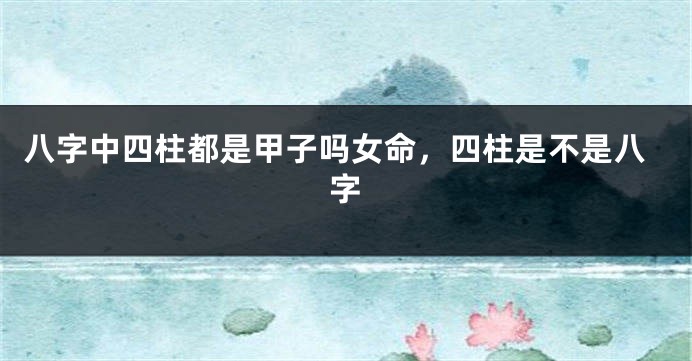 八字中四柱都是甲子吗女命，四柱是不是八字