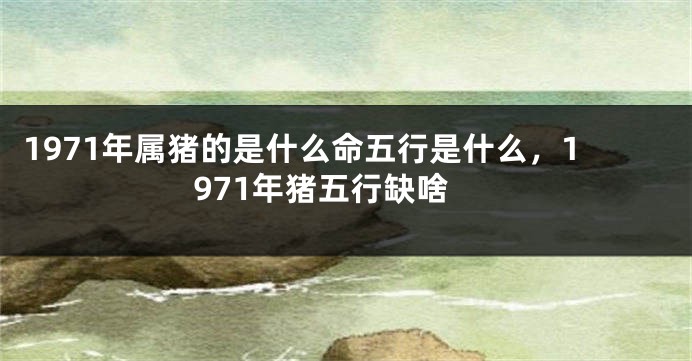 1971年属猪的是什么命五行是什么，1971年猪五行缺啥