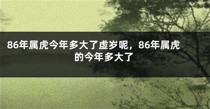 86年属虎今年多大了虚岁呢，86年属虎的今年多大了