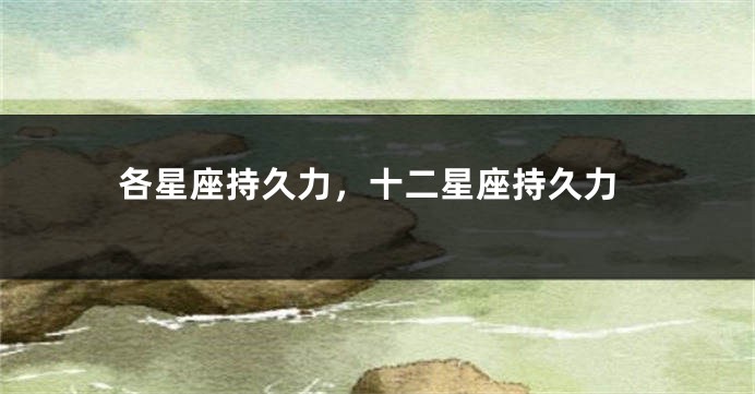 各星座持久力，十二星座持久力
